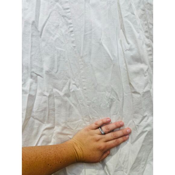 AREA STARS White Cotton Waist Cinching Sleeveless Jean A-Line Dress Size Large - Picture 10 of 14